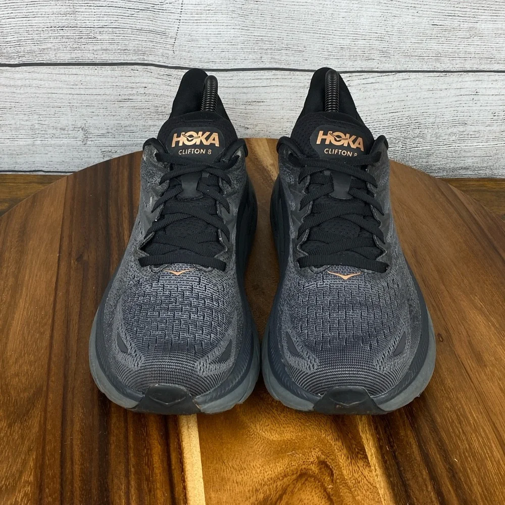 Hoka One One Clifton 8 Anthracite Copper Running Shoe Women’s Sneaker Size 8